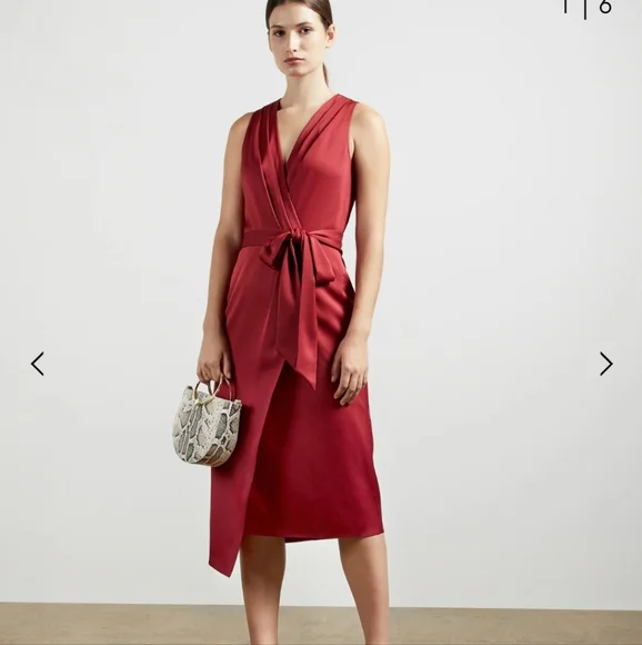 ted baker red silk dress Ted Baker Y2k Corset Dress Hot Red 00s Silk And Cotton Gothic Witchy Vip